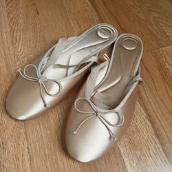 Zara Blush Satin Ballet Flats