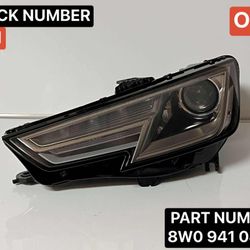 2017-2019 AUDI A4/ S4 OEM LH XENON HID HEADLIGHT. DRIVER SIDE.