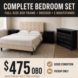 Bedroom Set With Full Bed frame (no Mattresses)