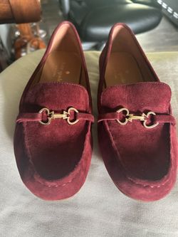 Kate Spade Burgundy Suede Loafers