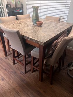 Counter Height Dining Table with 6 Chairs