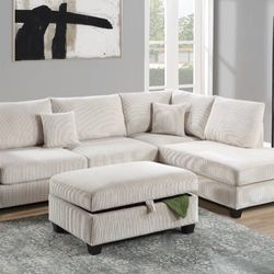 3-pc Sectional Sofa With Storage Ottoman 💥💥 Only $445