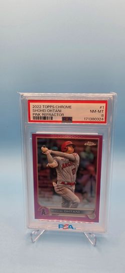 2022 Topps Chrome Shohei Ohtani Pink Refractor PSA 8