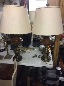 Vintage stiffel lamps and shades