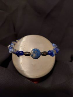 Blue Sapphire, Lapis, Hematite, Sodalite Crystal Healing Bracelet 