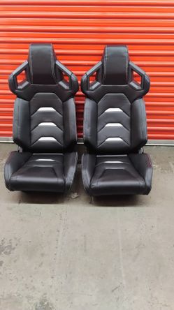 Pair of universal reclining seats with glides, 20.5 inches wide x 23 inches deep x 37 inches high, white, RS-JBR-007-WH