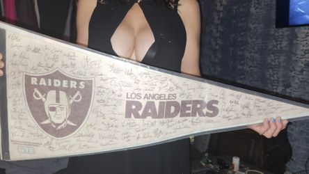 Autographed Los Angeles Raiders Flag