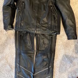 Harley Davidson Men’s Black Sz L Leather Jacket Sz M Leather Chaps