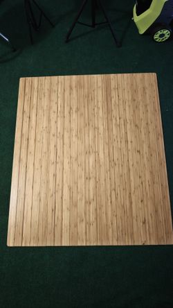 Natural Bamboo Hardwood Office Chair Mat / Floor Protector Mat
