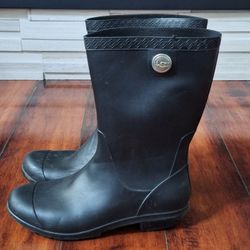 Women's Black UGG Sienna Rain Boots Size 8