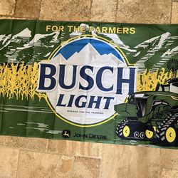 John Deere Busch Beer 3’x5’ Flag Mancave Garage Banner