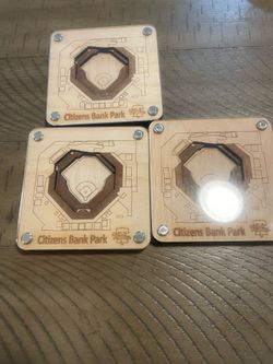 Hand-Crafted Phillies Drink Coasters (qt. 3)