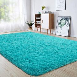 Turquoise Shag Area Rug