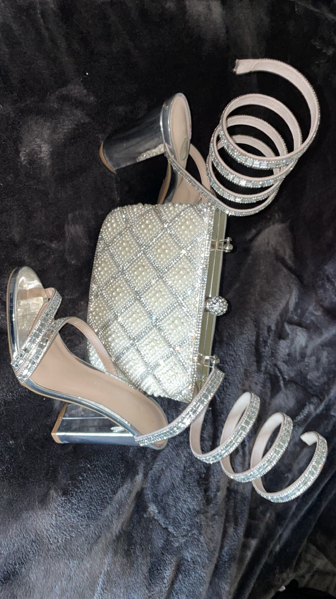 Silver Purse And Heel Set Size 6