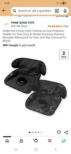 Potty Training Car Seat Protector, Toddler Car Seat Cover & Stroller Protector, Machine Washable Waterproof Car Seat, Anti-Slip, Universal Fit (Black)