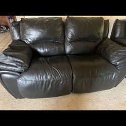 Two Big Leather Couches 