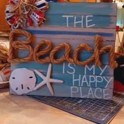 Cute Beach Theme Sign,  1ft. X 11" Inches