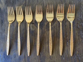 Vintage International Silver GOLDEN CARINO Electroplate 1847 Rogers Bros salad forks