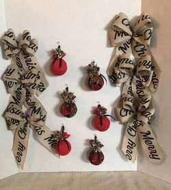 Christmas ornaments and bows set 5