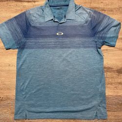 Oakley Hydrolix Polo Shirt Mens Size Large Blue Short Sleeve