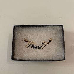 Custom Name Pendant 14k Gold