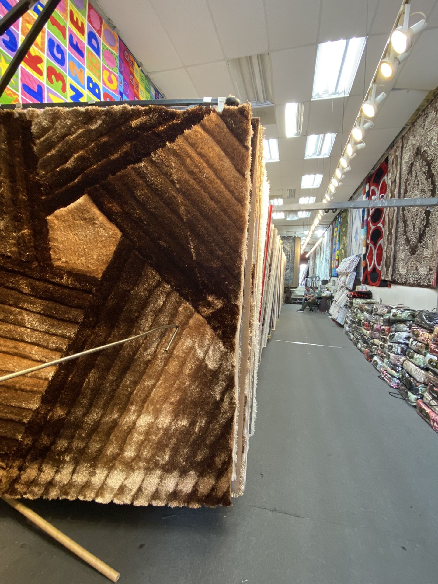 5x7 Area Rugs Carpet Rugs Shaggy Super Shaggy Modern Design Colors Brown Beige