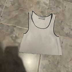 LOEWE TANK TOP Crop Top Sports Bra Ribbed Light Distressed - Medium
