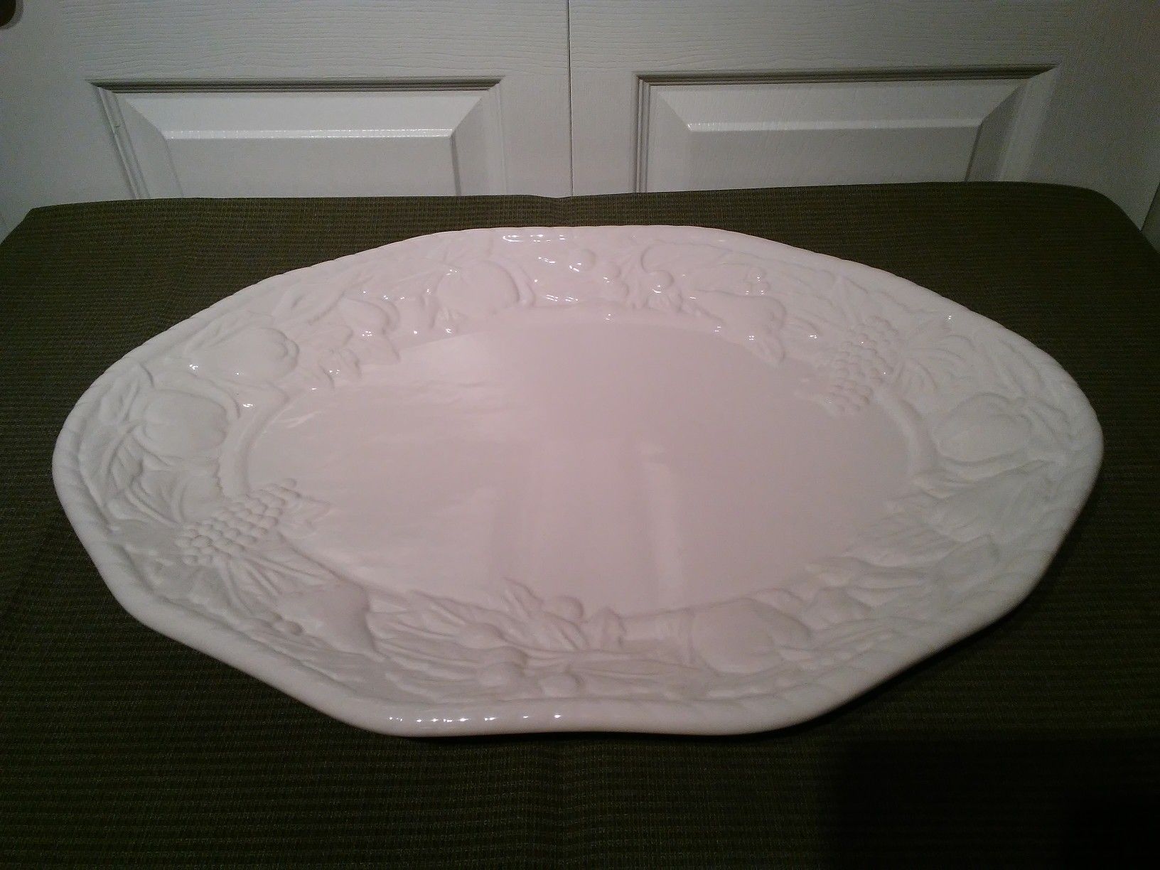 Large 21" Embossed  Ceramic Platter