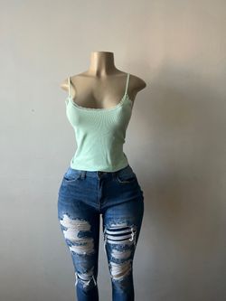 New Cute Stretchy Pastel Green Camisole