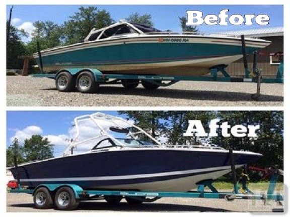 NEW BOAT TOP / BOTTOM PAINT AWLGRIP GELCOAT INTERLUX + ALL FIBERGLASS