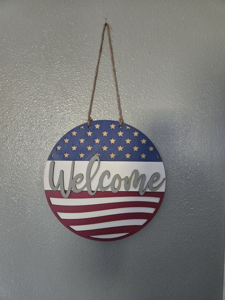 Wood Welcome Sign