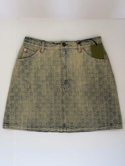Authentic Bnwt Gucci Monogram Denim GG Mini Skirt