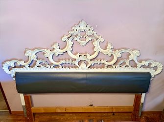 French Rococo Style Vtg Headboard King Cast Iron