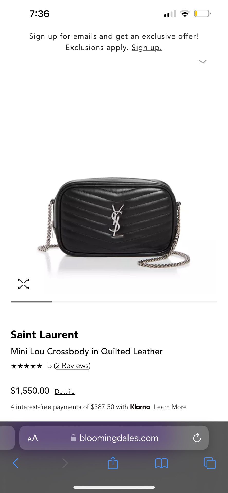 Yves Saint Laurent Mini Lou Crossbody 