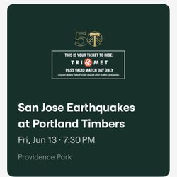 2 Tickets To Timbers Vs San Jose 6/13 7:30pm