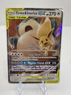 Eevee & Snorlax GX 120/181 Team Up Pokemon TCG Holo GX Rare DMG