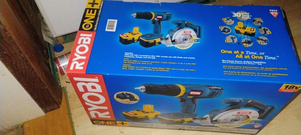 Ryobi Starter Kit With Batteries/Charger And Circular Saw W/Laser
