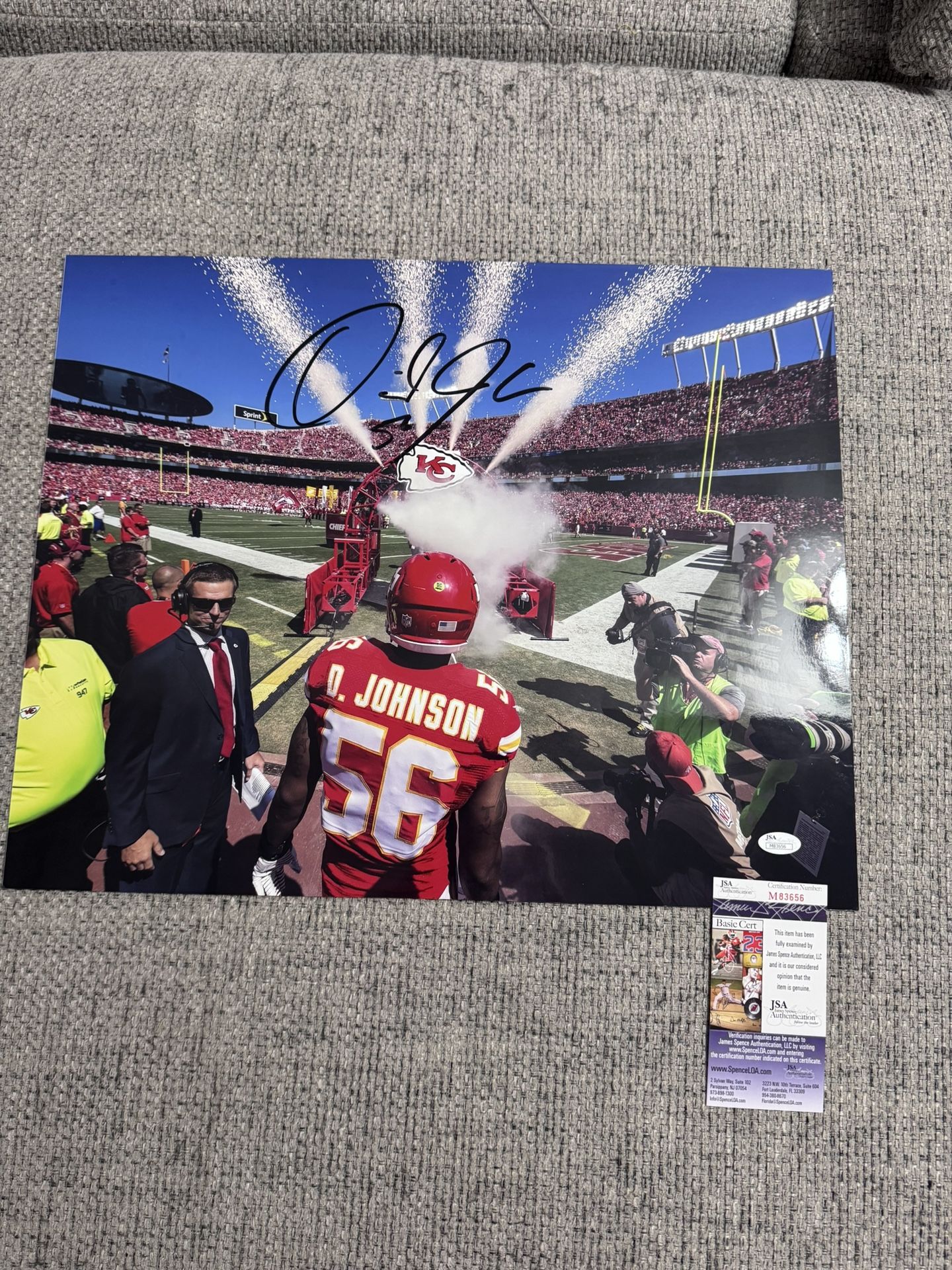 Derrick Johnson Signed Autograph 16x20 Photo - KC Chiefs- JSA Coa
