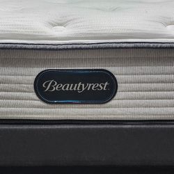 Queen Size Simmons Beautyrest Mattress Set Box Spring & Bed Frame Optional 