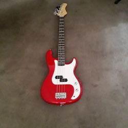 Brand New Unbranded Bass Guitar Choice Of Red, or Blue