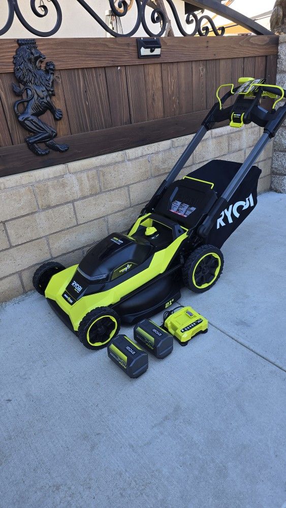 Ryobi 40v Brushless 21-in Cordless Battery Walk Behind Self Propelled Lawn Mower