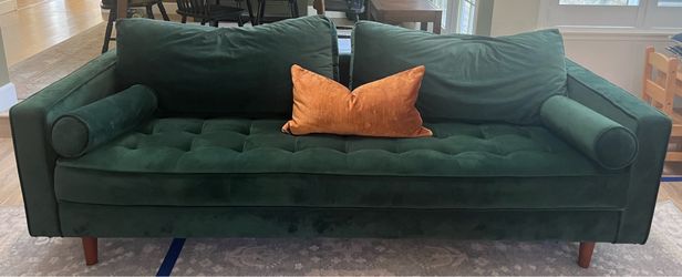 Green Mid-Century Modern Style Couch