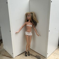 Title: 2006 My Scene Barbie with Switchable Head – Blonde & Black Highlights (Used)  Description: Add a touch of My Scene style to your collection wit