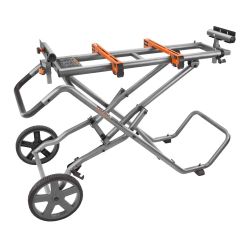 RIDGID Foldable Mobile Miter Saw Stand with Mounting Braces
