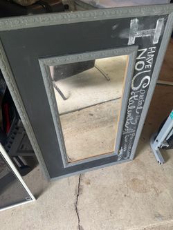 Gray Ornate Framed Wall Mirror