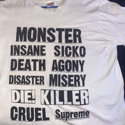 Supreme “Monster” Graphic T-Shirt – White – Size Large