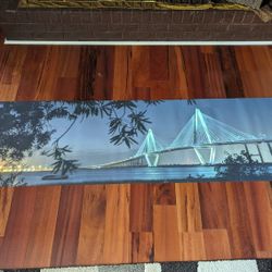 8ft X 2ft Custom Banner Of The Cooper River Bridge Charleston SC 