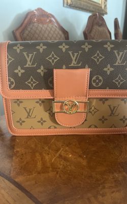 Brown And Leather Sling Purse