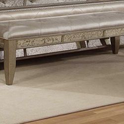 Brand New Large Heavy Glam Silver Mirrored Bronze Bench 