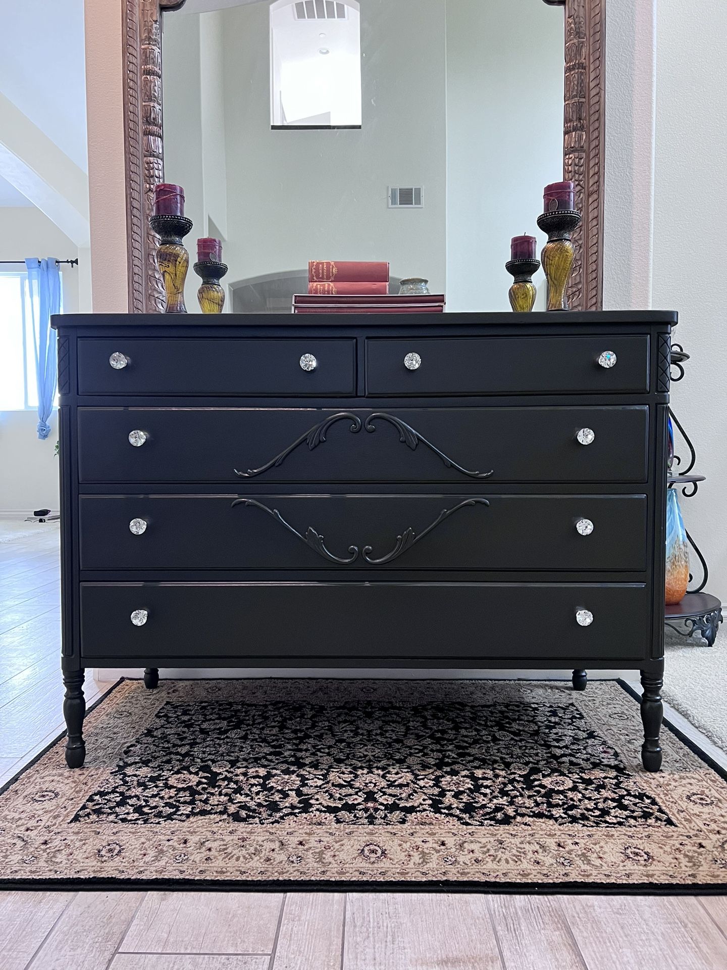 REFINISHED Black Dresser